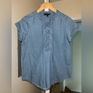 Express Lace-Up Denim Shirt